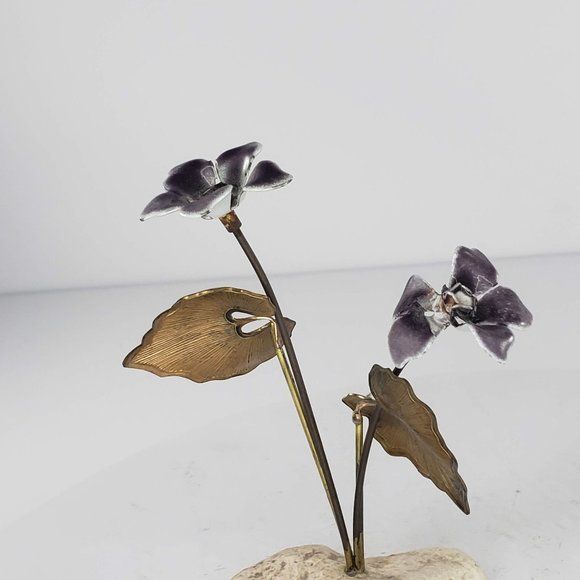 Bovano Metal Flower Enamel Copper Rock Cheshire Connecticut Purple - Picture 8 of 9